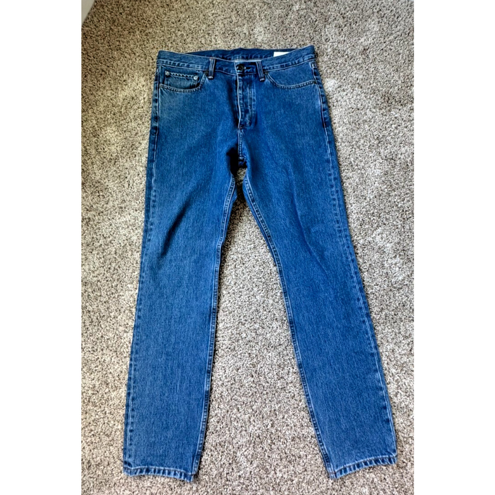 Rag & Bone Men's Fit 1 Skinny Jeans Size 34x32 in Indigo Blue Button Fly